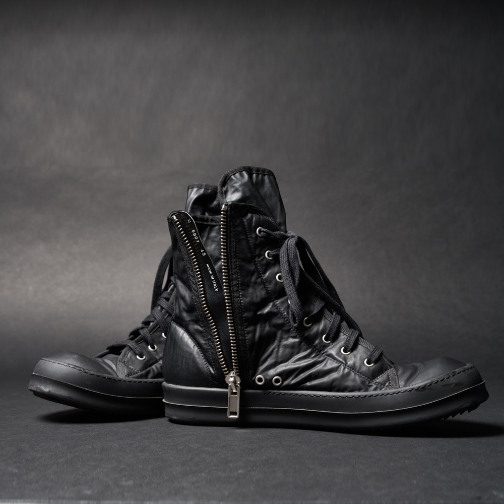 DRKSHDW BY RICK OWENS FW15 SPHINX VEGAN SNEAKERS IN BLACK Size 45
